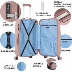 CarryOn Skyhopper 55 + 78 Set Old Pink -reis winkel image 1334