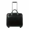 Piquadro Black Square Briefcase With Wheels 2 Compartments Black -reis winkel image 6333